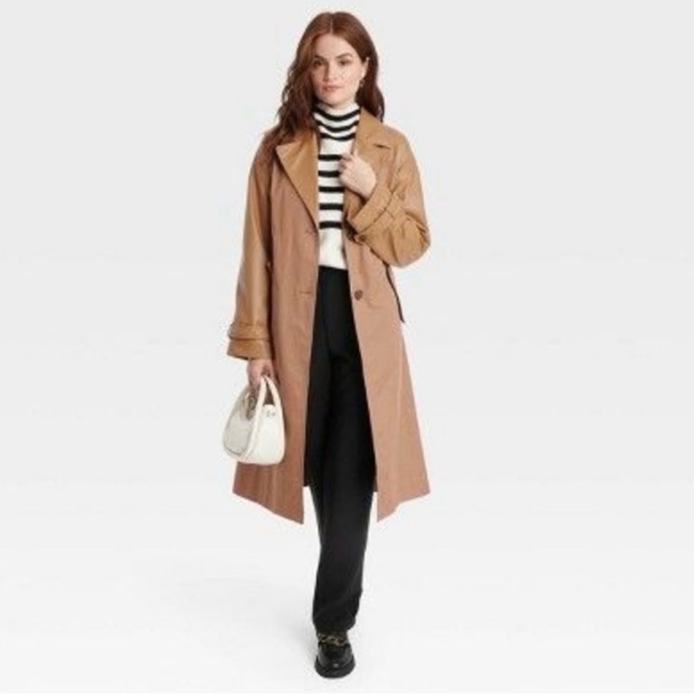 a new day Women's Camel Relaxed Trench Coat/ size XS / never worn